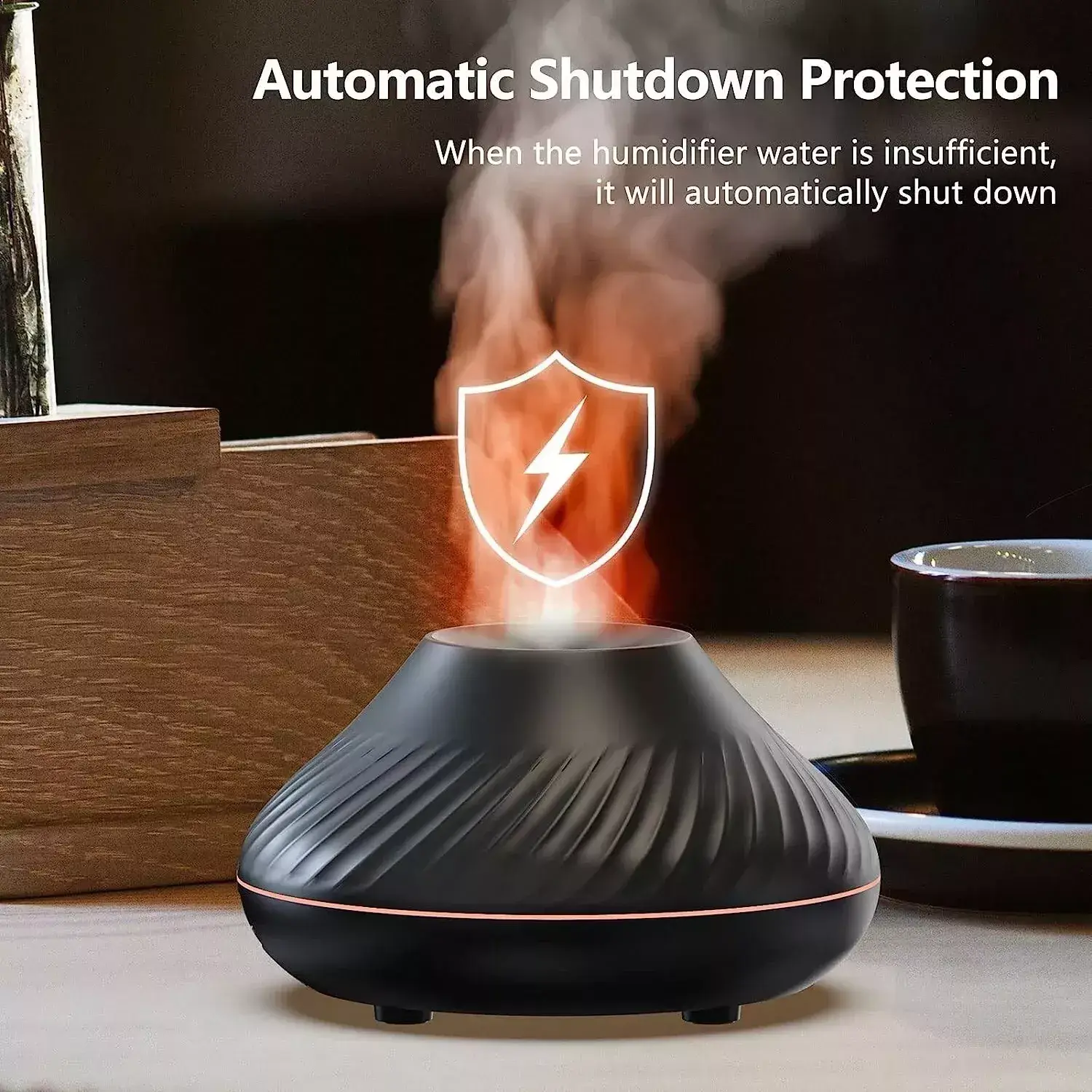 130ml Portable USB Aromatherapy Diffuser with Color Flame Night Light - Image 2
