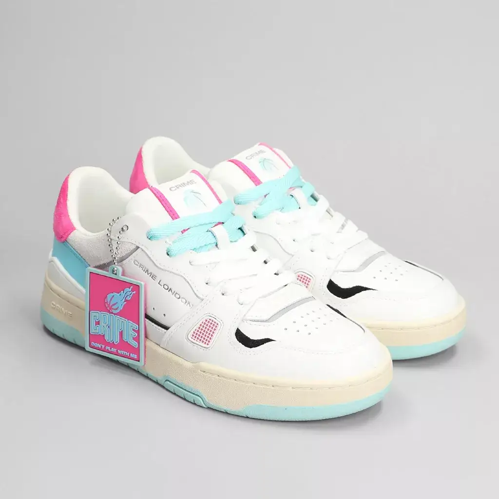 Crime London Women’s Fuchsia Leather Sneakers - Image 2